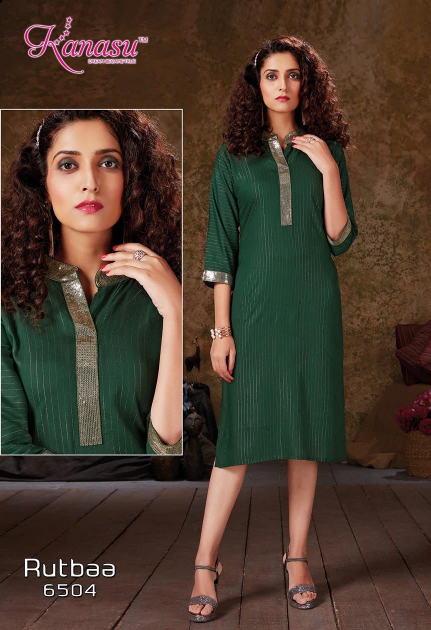 Kanasu Rutbaa Fancy Party Wear Rayon Designer Latest Kurti Collection